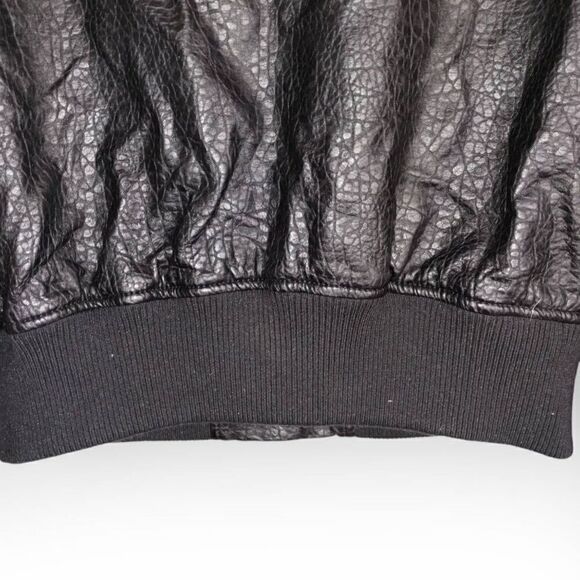 Fillmore Womens Jacket Sz Small Faux Black Leather Moto Zip Front Gorpcore Grung - Picture 12 of 15